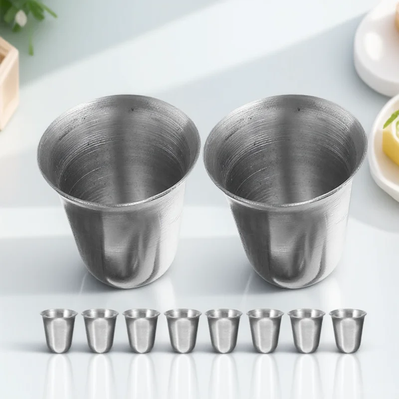 

10pcs Stainless Steel Communion Cups Stackable Religious Shot Chalice Silver Metal multifunction communions holy water