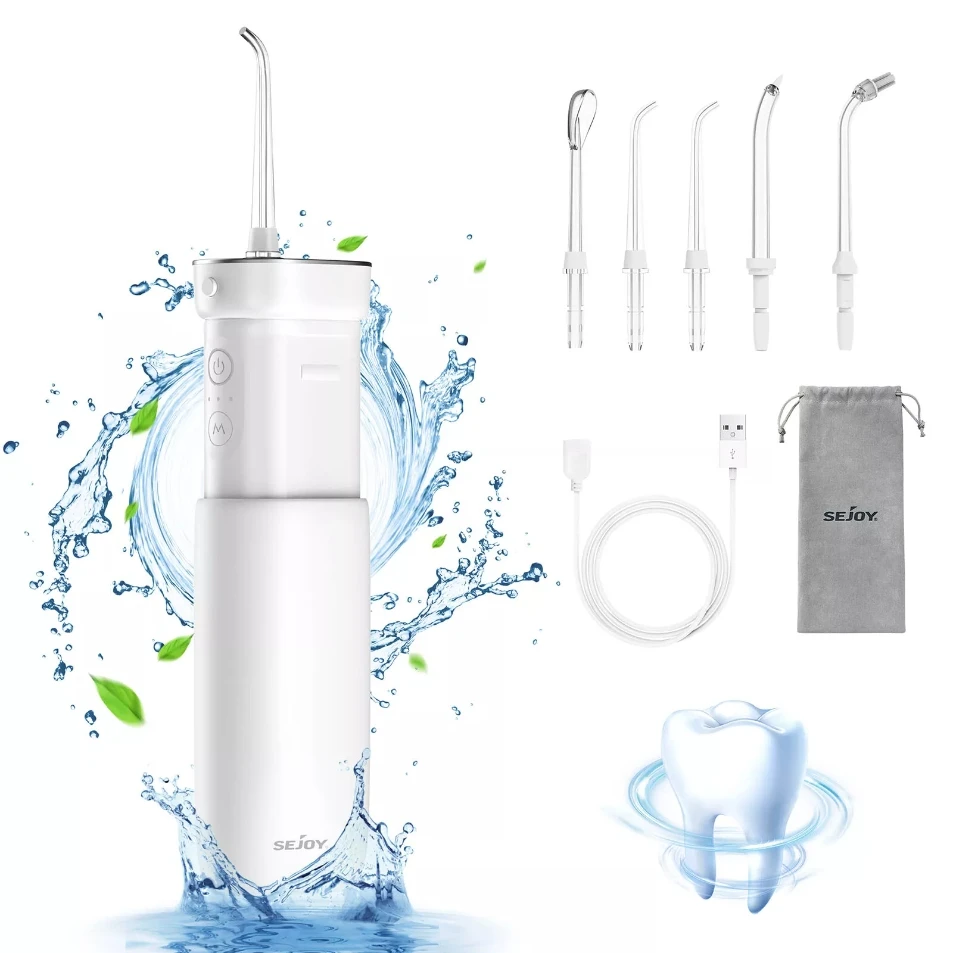 Sejoy Dental Water Flosser Orale Irrigator 3 Gers Magnetisch Opladen Ipx7 Waterdicht Tandwater Jet Floss 170Ml Tanden Reiniger