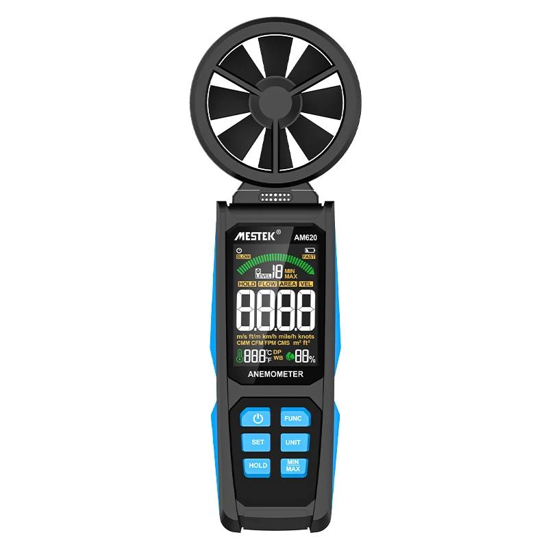 Mestek Digital Anemometer AM620 Pocket Smart Anemometer Air Wind Speed Scale Accurately Measure Wind Speed & Temperature Measure