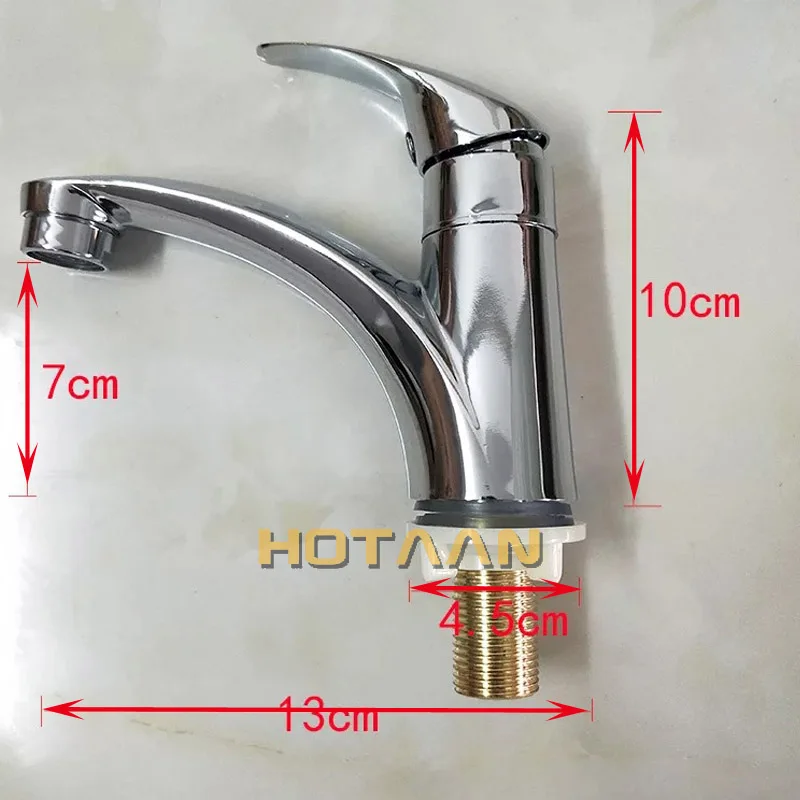 HOTAAN . Single Handle one hole Bathroom Basin Faucet  Single Cold Copper Vessel Sink Water Tap Mixer Chrome Finish