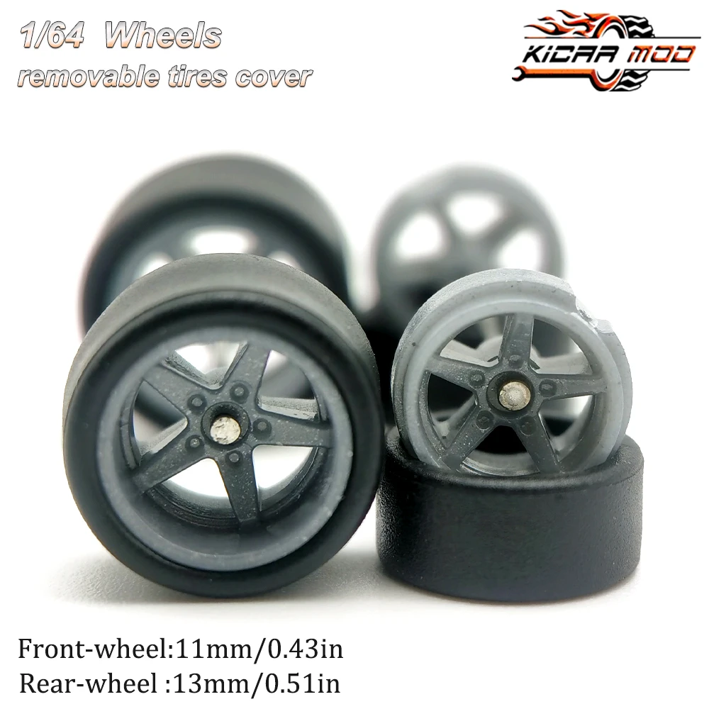 1/64 RLC Premium-Räder mit Slick-Reifen für RLC Muscle Car Advan GT Modellauto-Umbauteile D:11mm+13mm (1 Set) – Detail 12