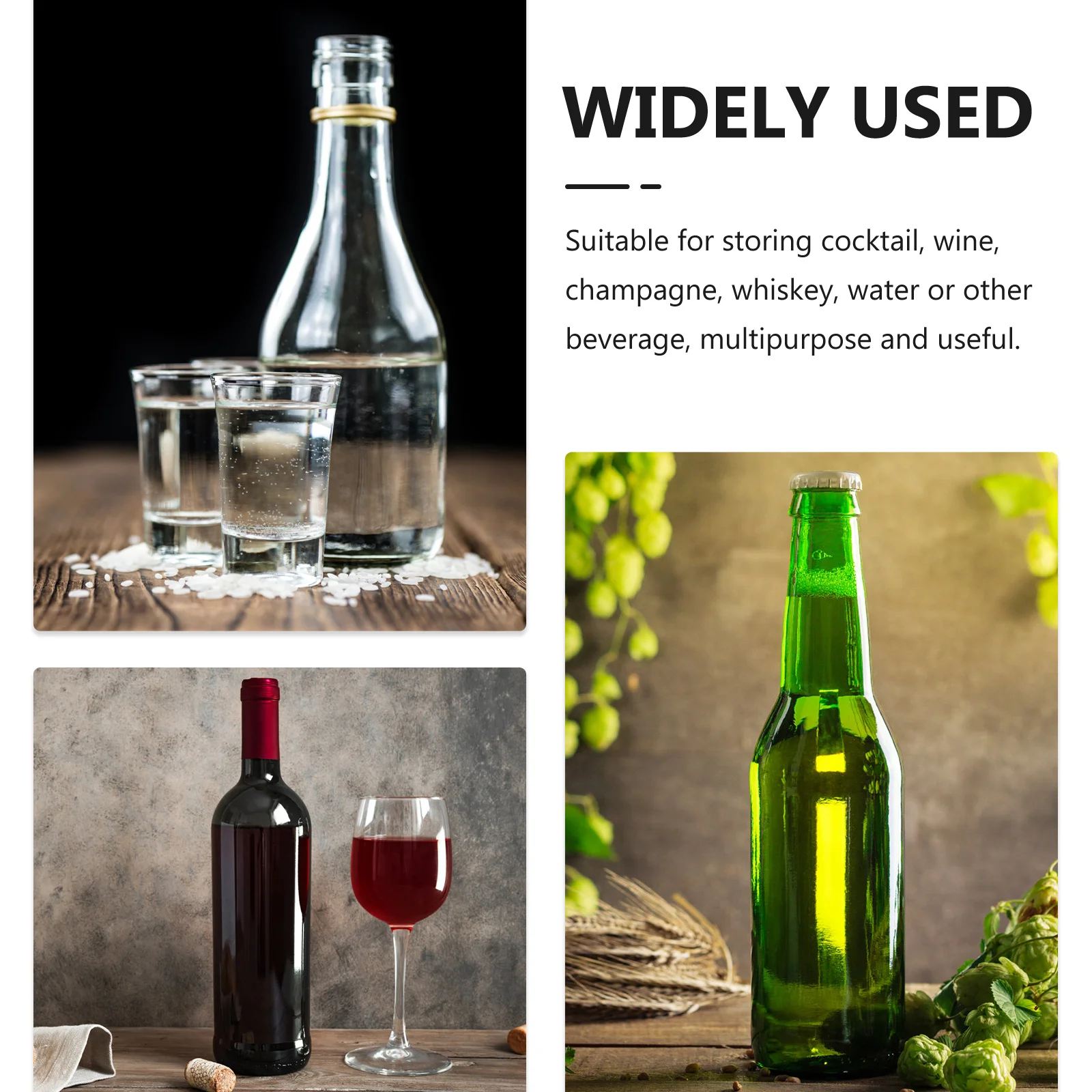 مجموعة واحدة من زجاجات المشروبات الزجاجية المعلقة الأنيقة، حامل حديد، تصميم شفاف، تخزين المشروبات متعدد الأغراض، زجاج معلق #1