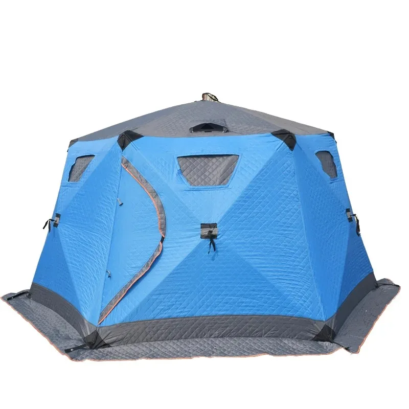 

Winter Outdoor Oxford Fabric Square Ice Fishing Tent Windproof 3-4 Person Camping Tent