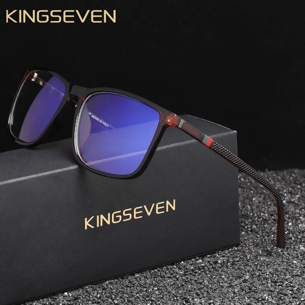 KINGSEVEN  Blue Light Filter Transparent Glasses Men/Women Computer Anti-Blue Ray Eyewear Fashion Decorative  Eyeglasses