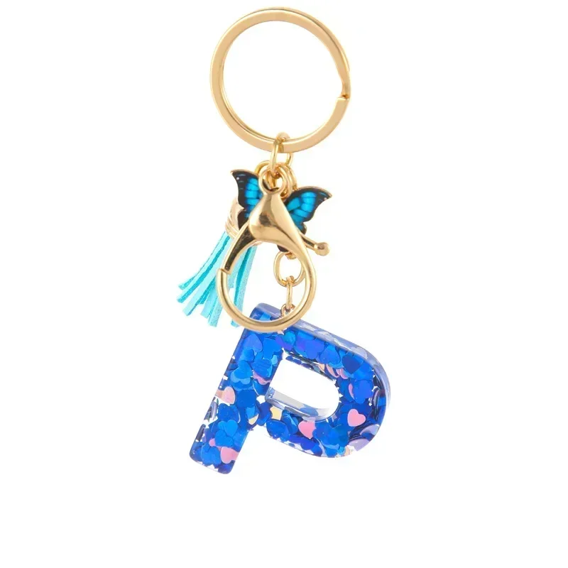 Custom Blue Butterfly Keychain, Personalized Gift