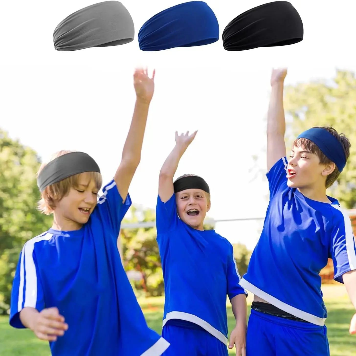 Kids Boys Headbands Athletic Sweatbands For Kids Football Headband Youth Kids Sweat Bands Sweat Absorbing Elastic Hairband