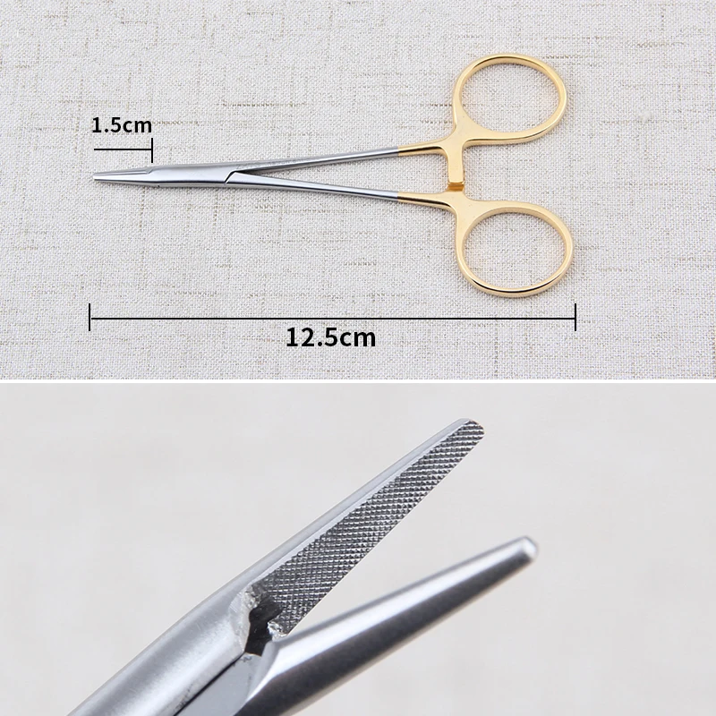 Tiangong Gold handle needle holder Needle clamp Korean double eyelid tool Aesthetic ophthalmology needle holder instrument