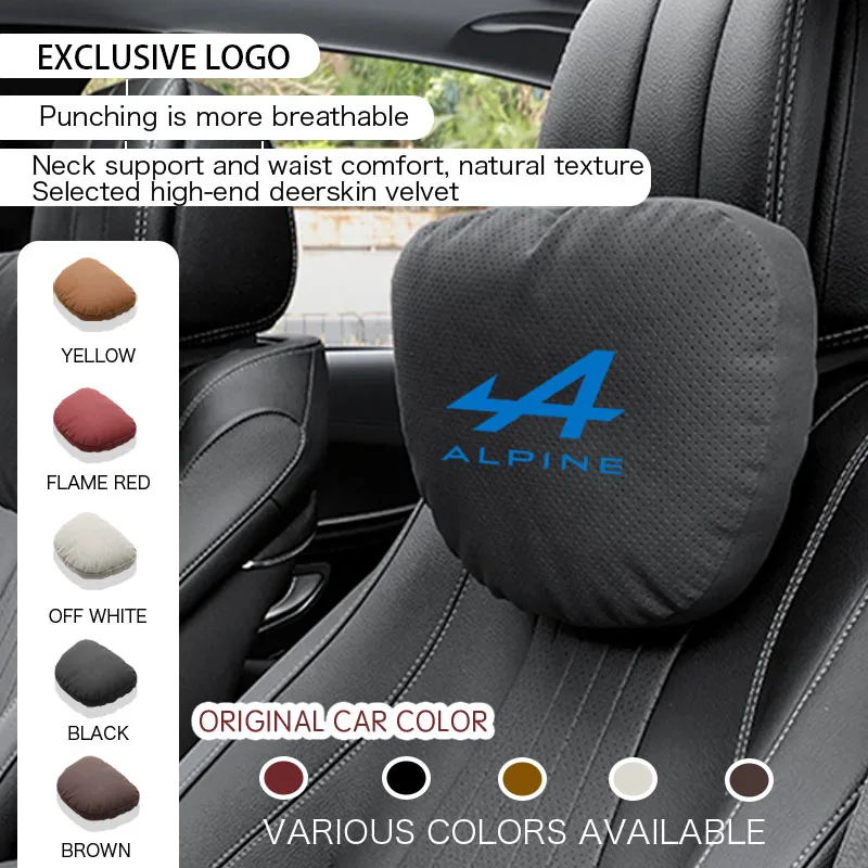 

For F1 Racing Alpine Logo car Accessories Car Neck Headrest Pillow Seat Lumbar Protection For ALPINE A110 Car Key Case Kit Logo