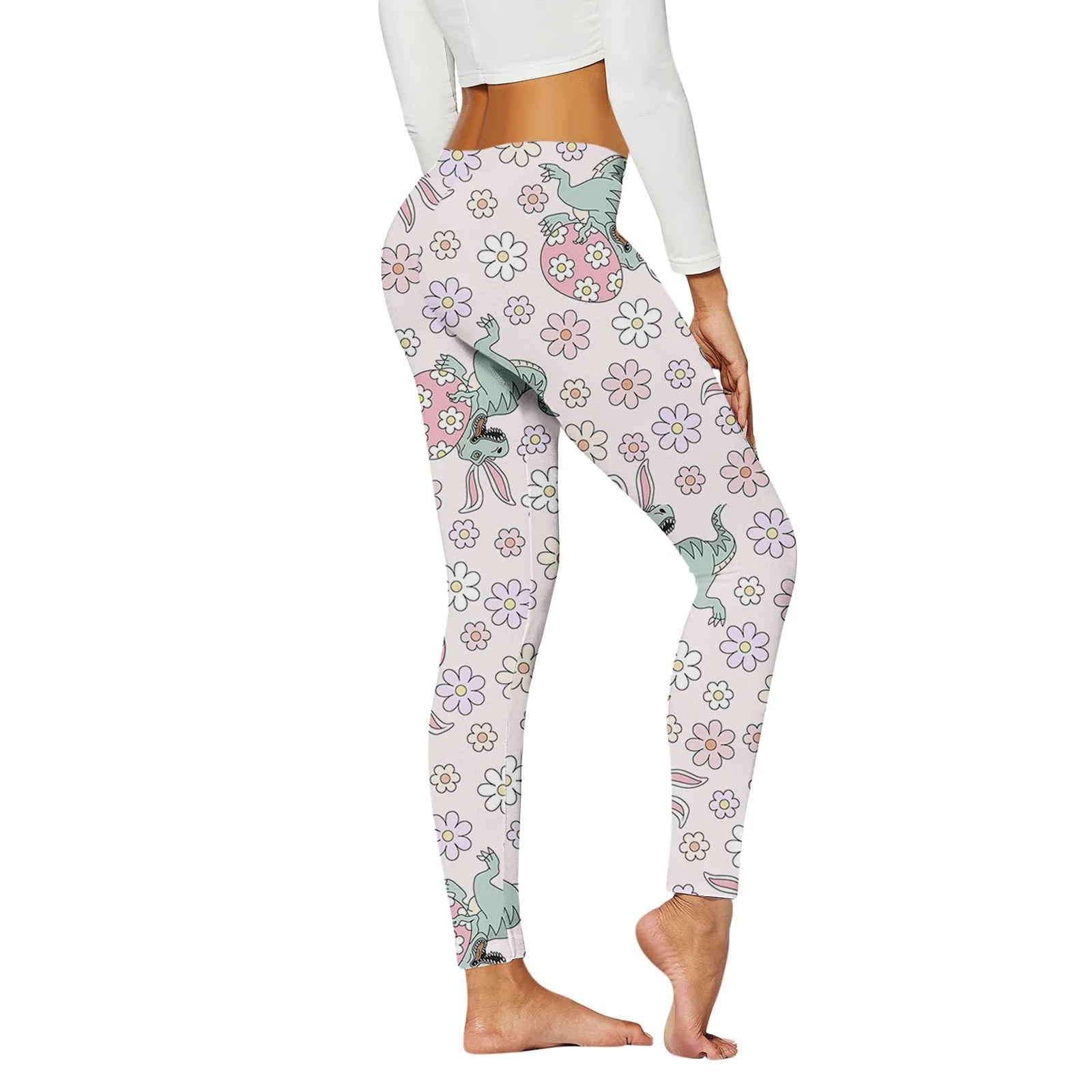 Mallas con estampado de huevo de Pascua para mujer, Leggings deportivos de Yoga, básicos, informales, sólidos