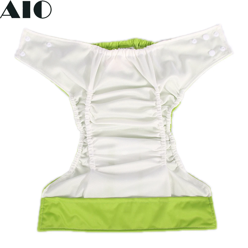 [AIO] Baby Solid Color Nappy Ice Silk Lining Fabric Pocket Cloth Diaper One Opening Fit 3-8 Years Old Kids Protect Baby's ass