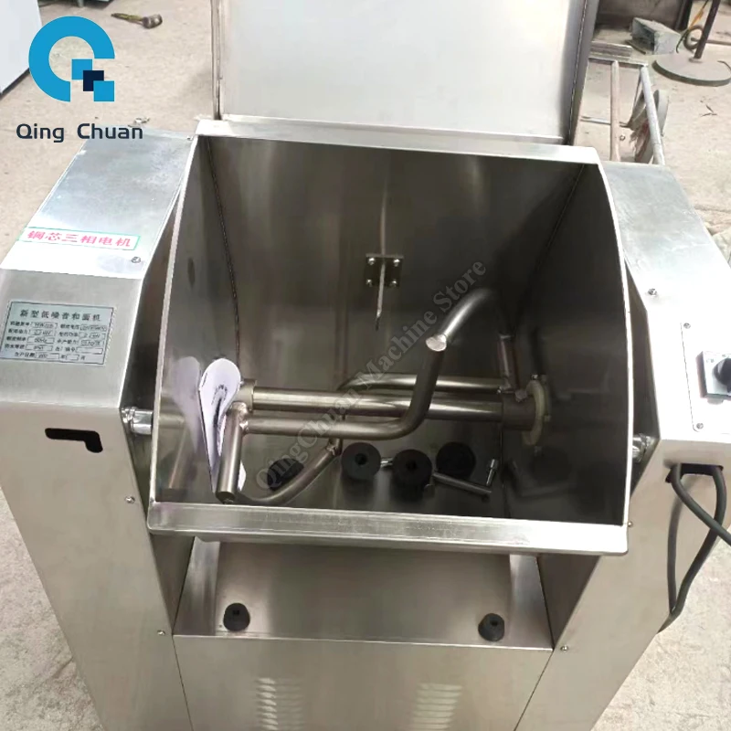 خلاط العجين التجاري الفولاذ المقاوم للصدأ الصامت 25 كجم أربعة وعقدة المياه المعكرونة الخبز العجن خلاط #3