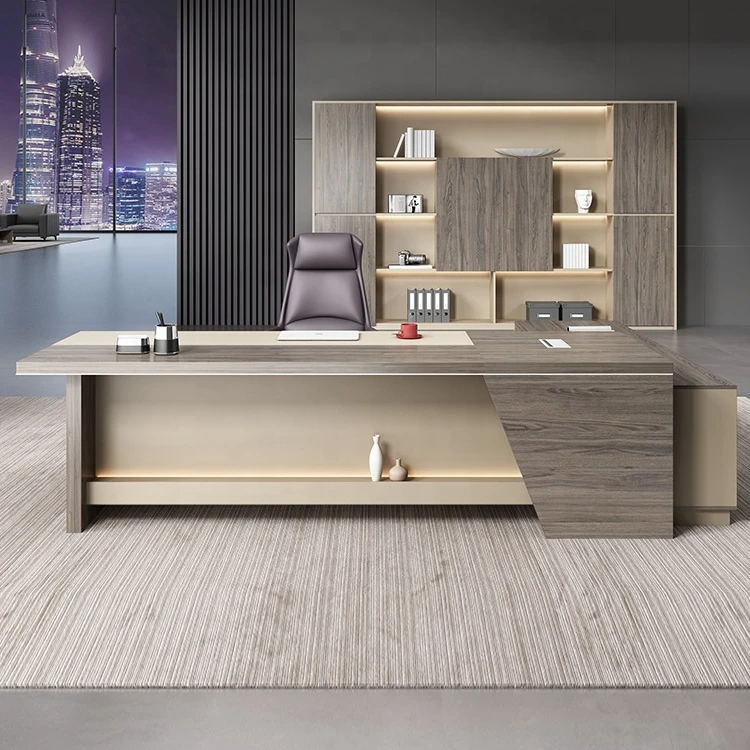 

High Quality Modern Executive Office Desk Solid Wood Convertible Furniture Set