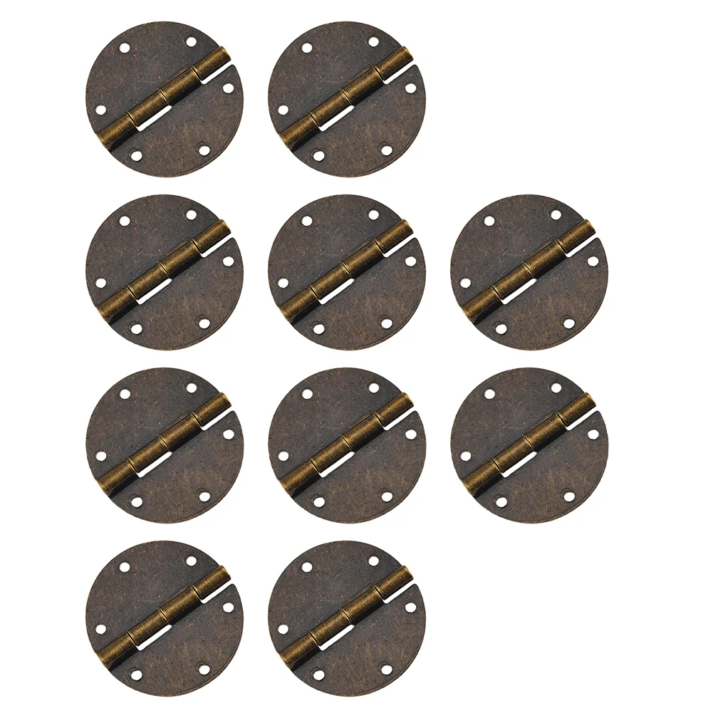 Round Copper Hinges 5.1 cm x 5.4 cm Vintage Aesthetic Antique Bronze Finish for Furniture Cabinets Drawers and Jewelry Storage