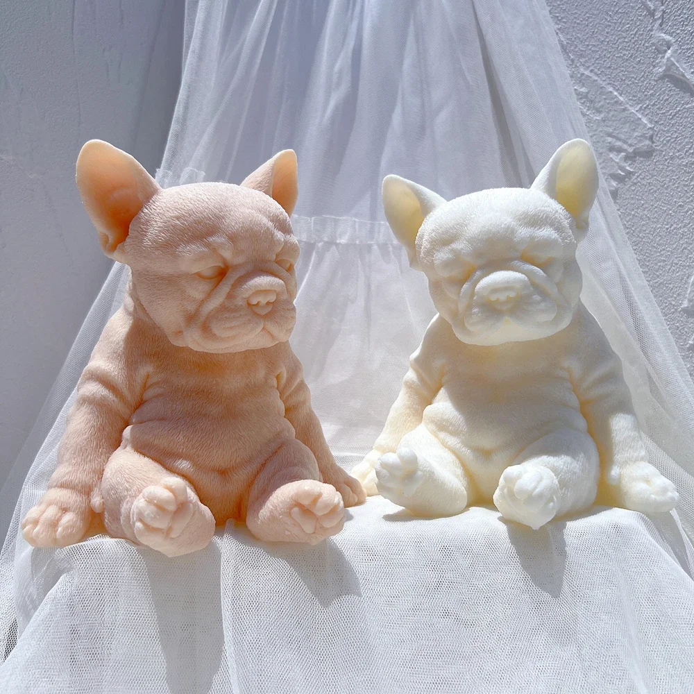 

Sitting Sleeping French Bulldog Puppy Candle Mold Dog Lover Home Decor Animal Puppies Soy Wax Silicone Mould