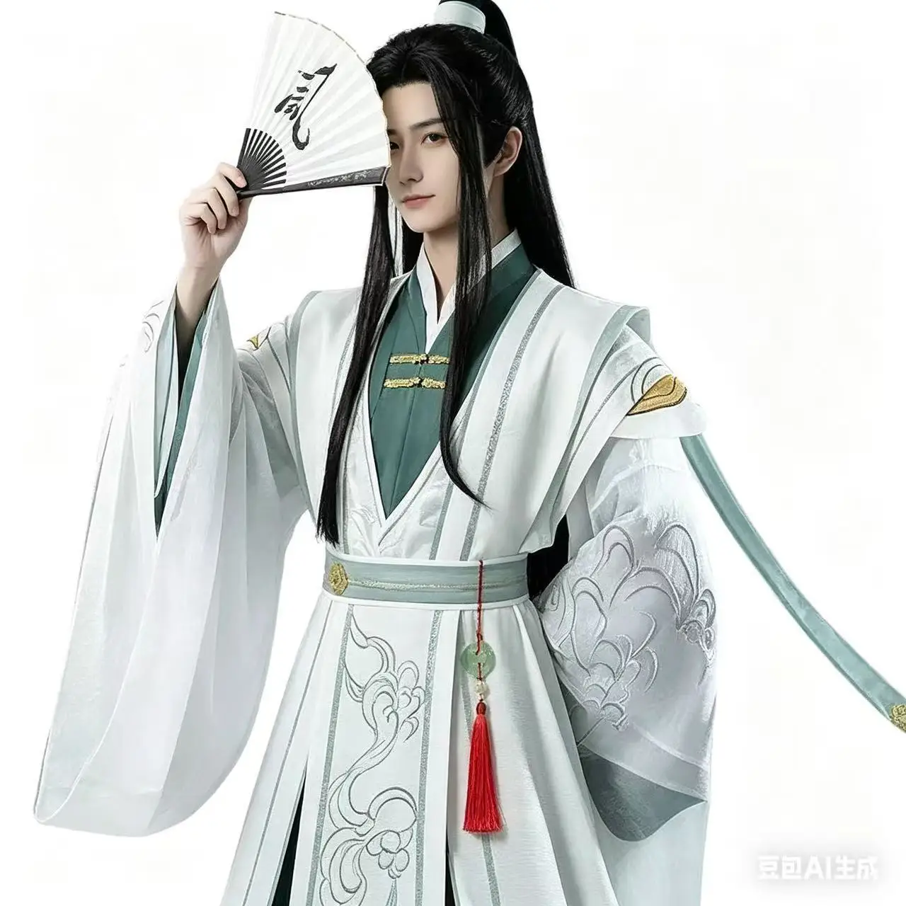 TGCF Shi QingXuan Cosplay Costume Wind Master Ancient Chinese Hanfu Outfit Comic Halloween Party Cos Suit Full Set For Men - view 2