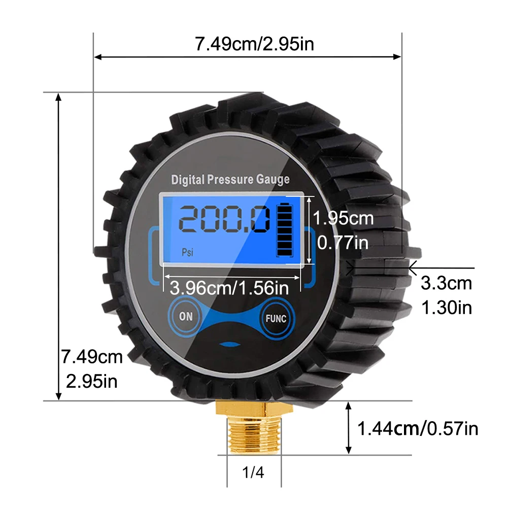 Professional Tire Digital Pressure Gauge LCD Large Screen Display Digital Pressure Gauge Car Bike Motorcycle Tyre Detect Tool