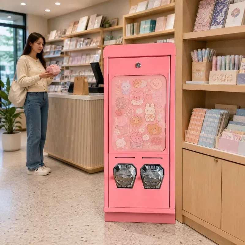 Used for Custom Pink Double Post Sticker Vending Machine 2026 New Popular with SDK Function Suitable for Commercial Use and