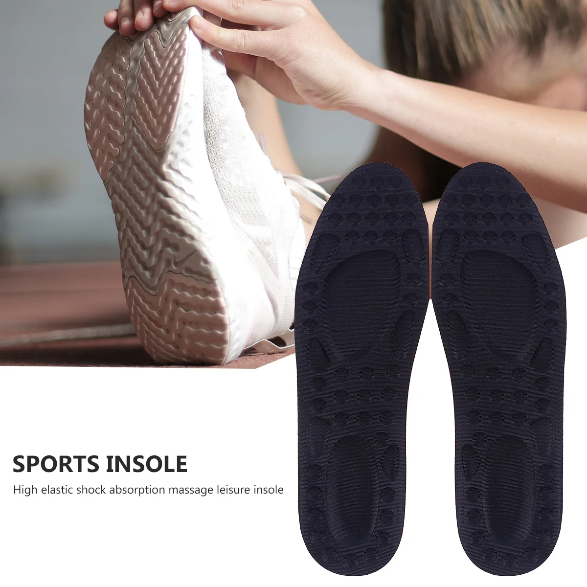 

2pcs High-Elastic Shockproof Insoles Arch Support Orthotic Foot Care For Long Walking Breathable Thicken Sports Insole