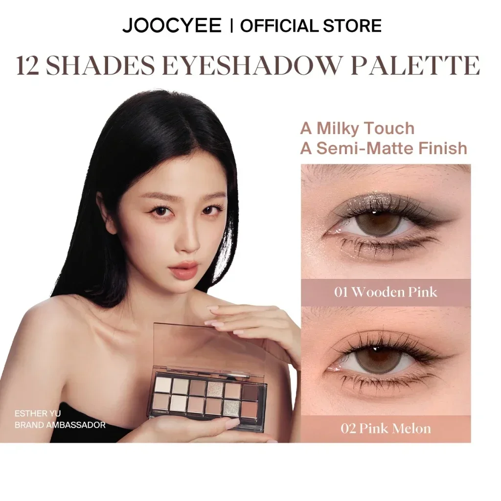 JOOCYEE 12 Shades Eyeshadow Palette Long-lasting Beautiful Matte Shimmer Glitter Women Cosmetics Rare Beauty Korean Makeup