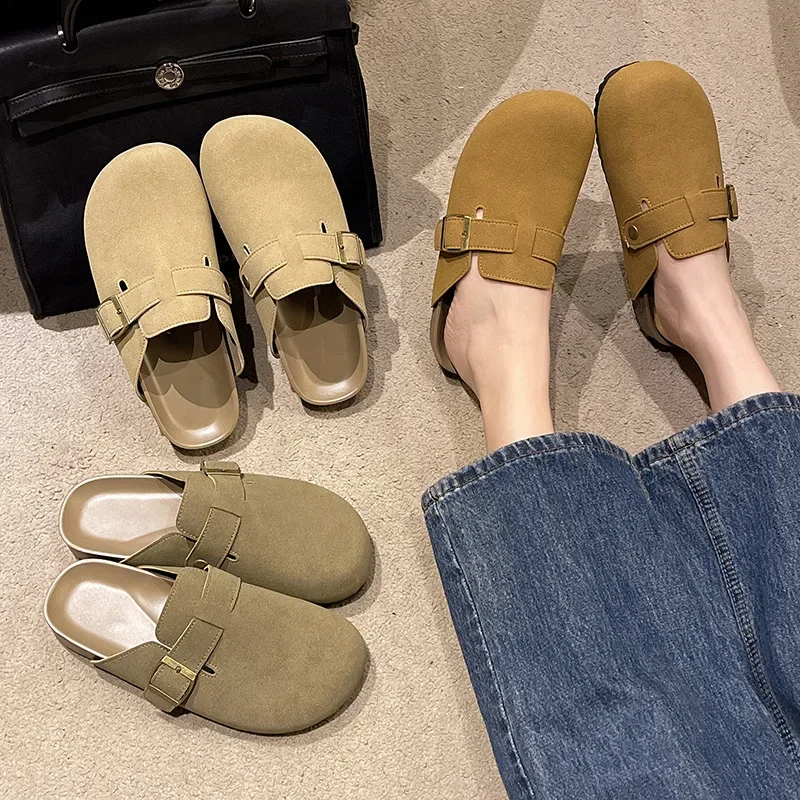 New Women Clogs For Women Fashion Cork Suede Mules Slipper Classic Cork Antislip For Outdoor Slippers With Arch Support shoes슬리퍼