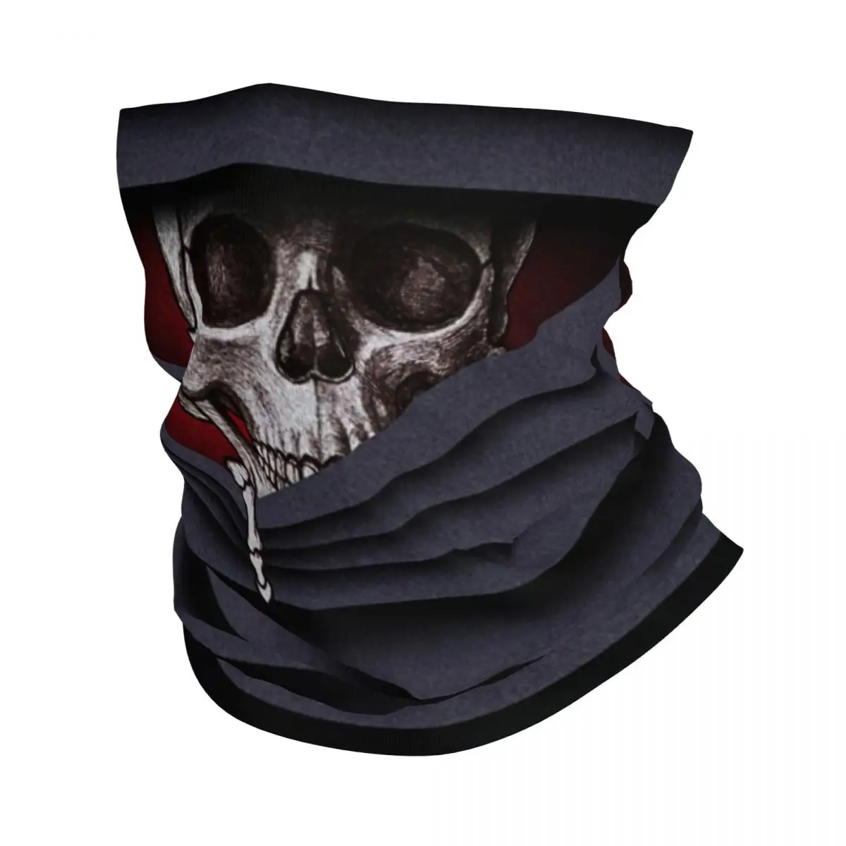 Custom Gothic Skeleton Death Skull Winter Headband Neck Warmer Men Women Ski Running Tube Scarf Face Bandana Gaiter