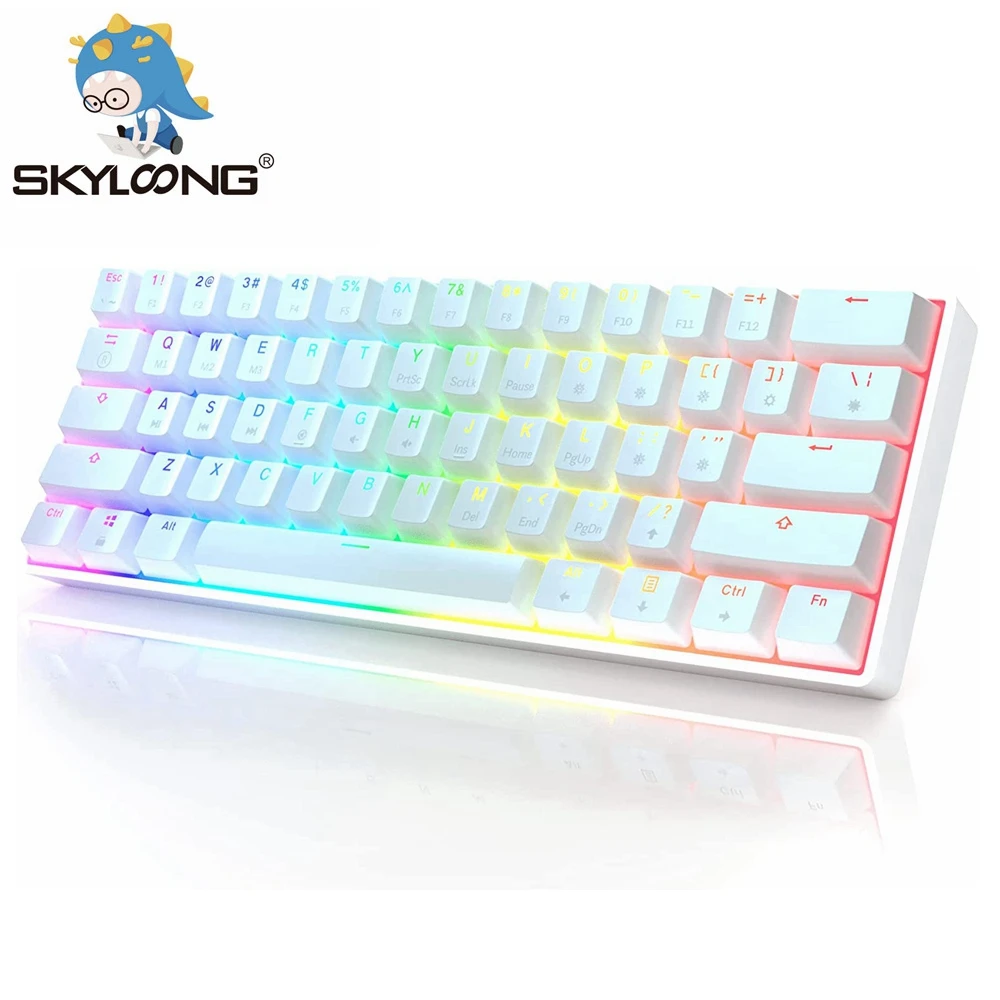 

SKYLOONG GK61 61 Key SK61 Optical Mechanical Keyboard Hot Swappable Shine Through RGB Backlit Programmable For Win/Mac/Gaming/PC