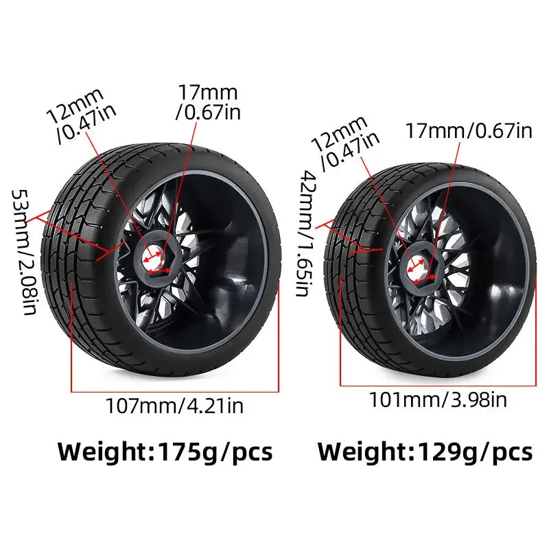 Flying God Mustang GT Flat Run Tire GT Tire for ARRMA 1/7  FELONY MODEL FSR RC Car Metal Upgrade OP Accessories Parts