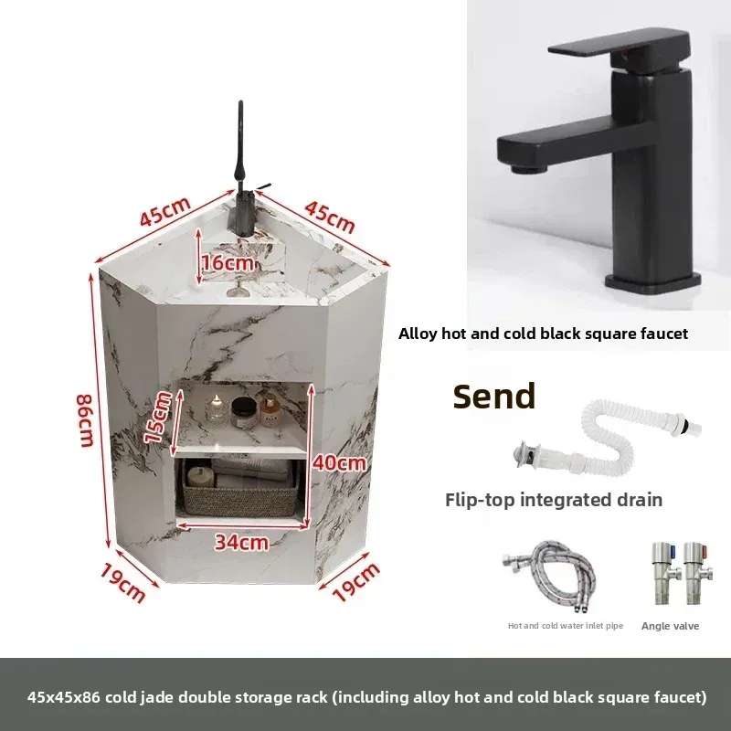 w5- rock slab column basin washbasin outdoor triangular diamond-shaped balcony integrated