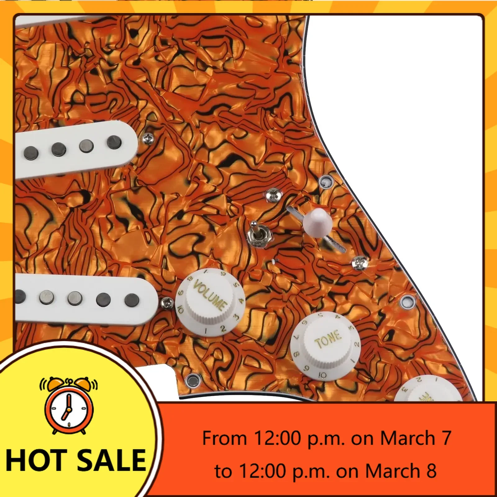 

Q-X Music Store-7-Way loaded pickguard Guitar Pickups SSS 60s Style single coils Alnico 5 wiring