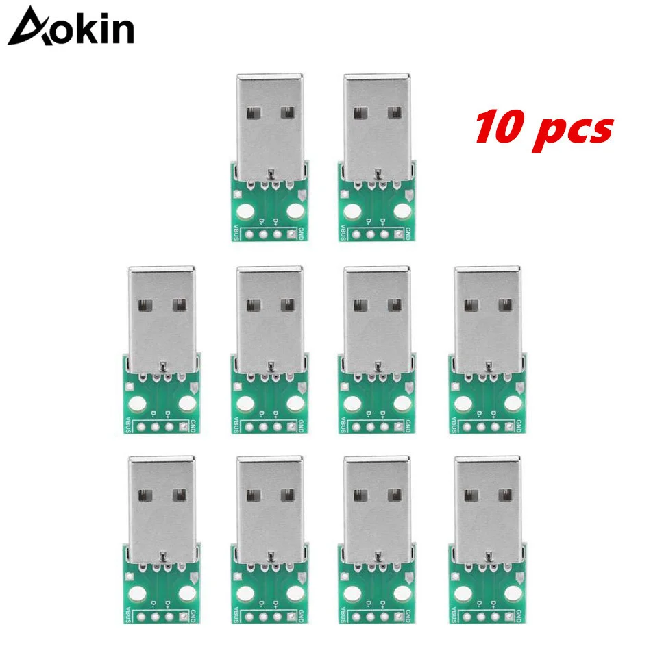 USB do DIP pokładzie rodzaj USB A męski wtyk do DIP Adapter pokładzie 4 Pin 2.54mm Adapter do DIY zasilacz USB deska do krojenia chleba