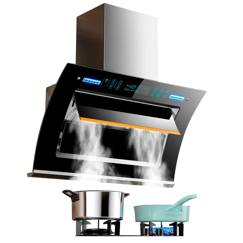 

2025 3-скоростная интеллектуальная вытяжка — 900 мм, легко очищаемая кухонная вытяжка для дымохода с улучшенной вытяжкой дыма