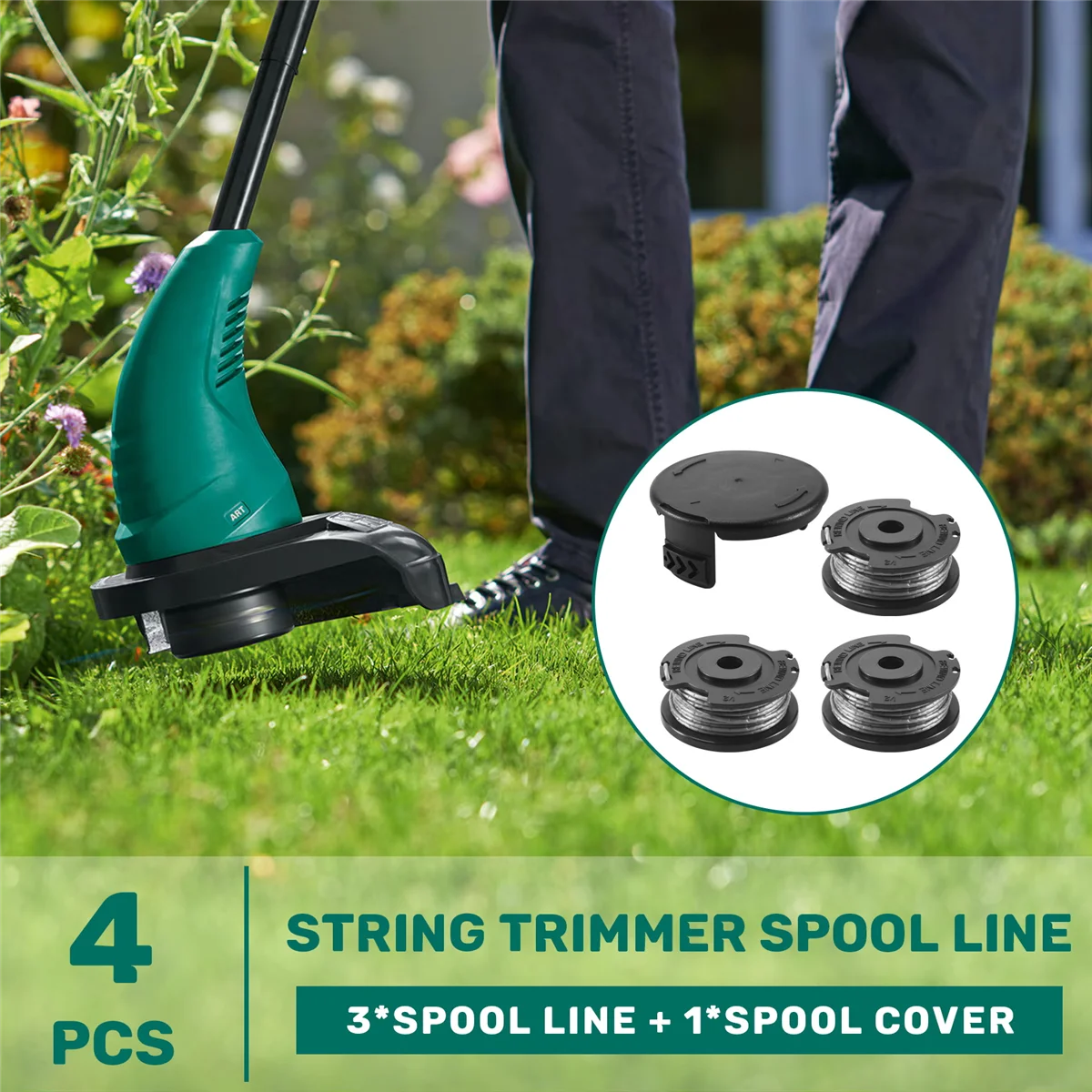 3 Pack String Trimmer F016800569 Spool Line with F016F04557 Spool Cover for Bosch Easy Grass Cut ART 23SL 26SL Vogue