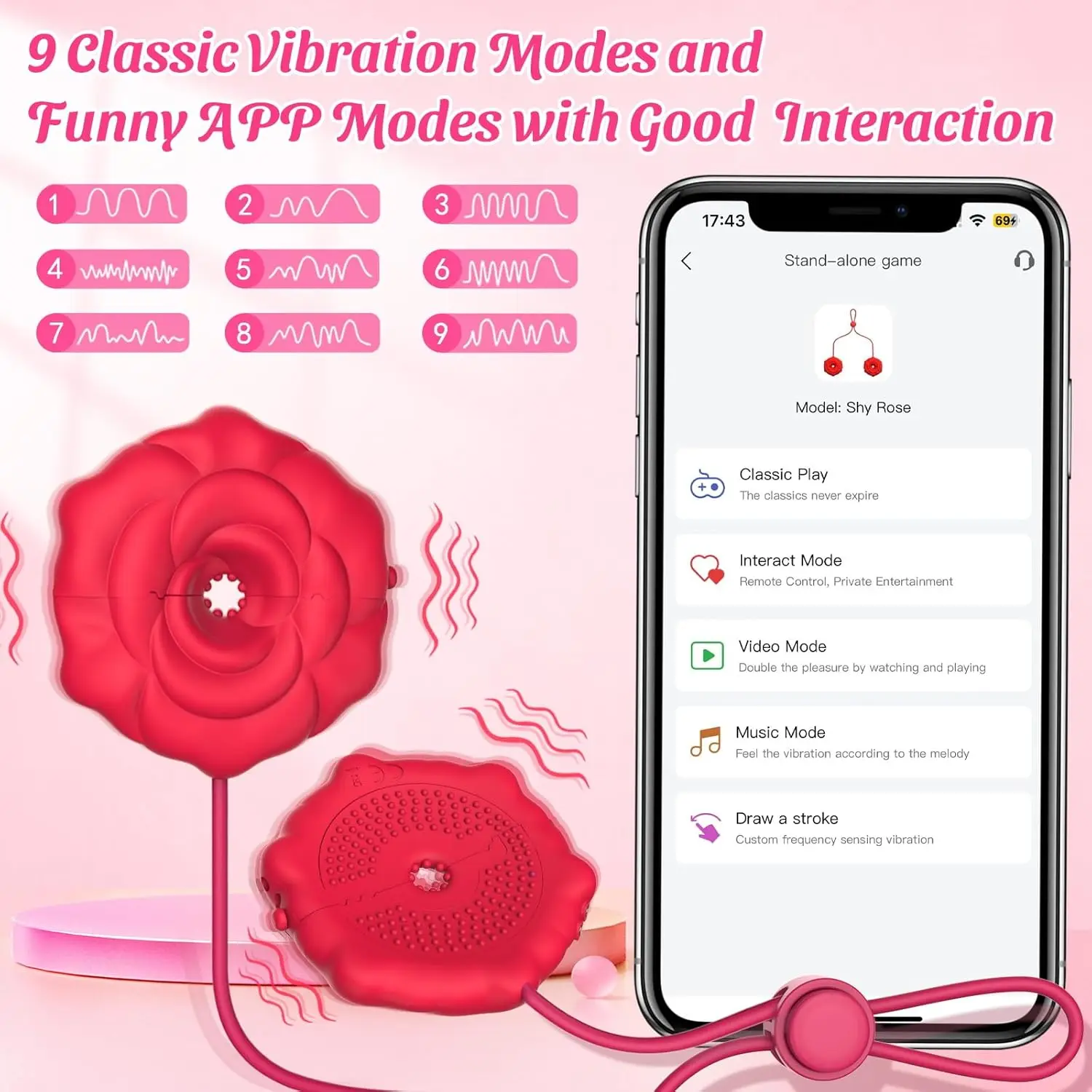 Adult Toys Discreet Nipple Toys, 9 Vibrations Nipple Clamps with Chain Necklace Silicone Portable Rechargeable Nipple Vibrator