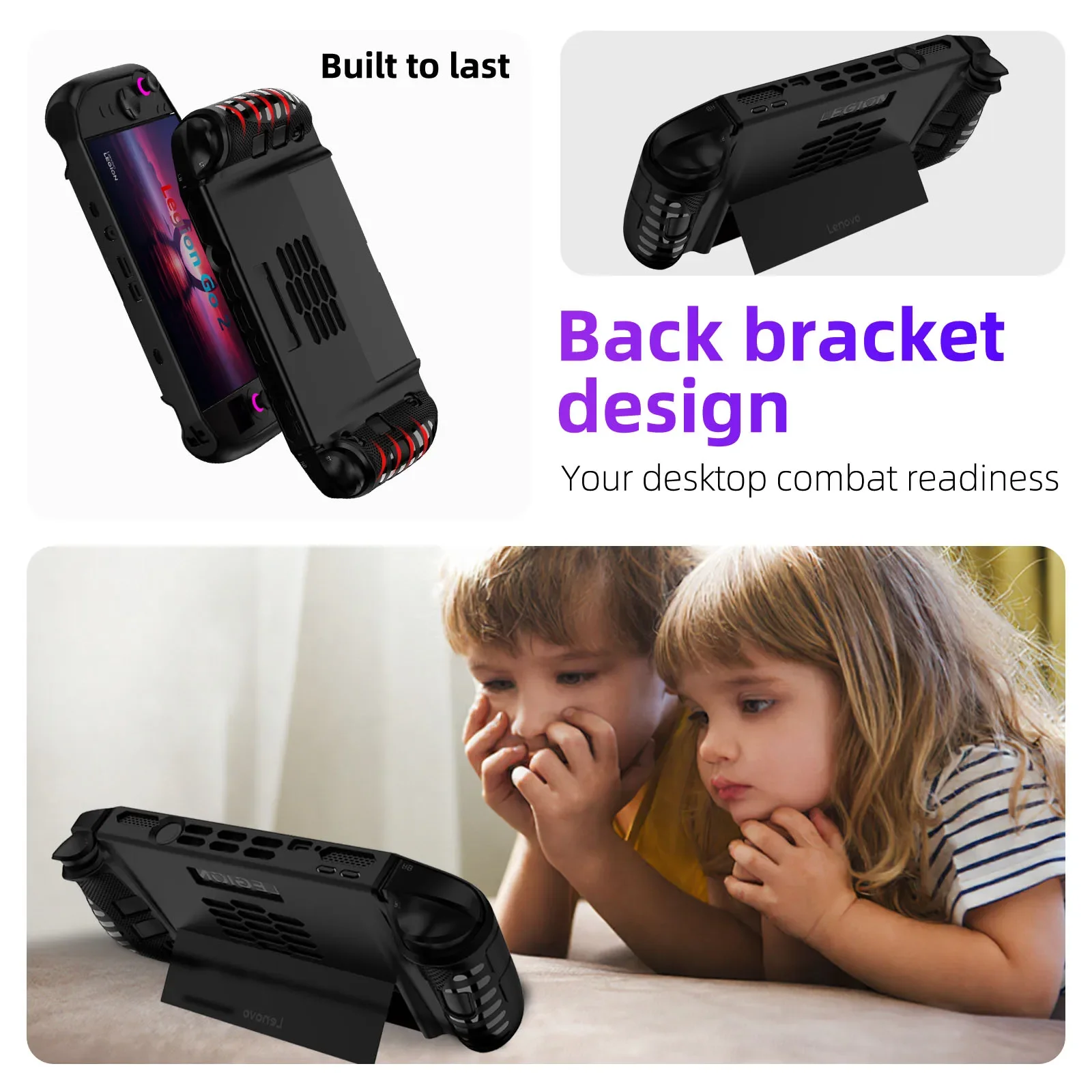 حافظة من مادة TPU لجهاز Lenovo Legion Go 2، غطاء حماية لوحدة التحكم في الألعاب بمقبض مريح مضاد للانزلاق، ملحقات حماية مقاومة للصدمات