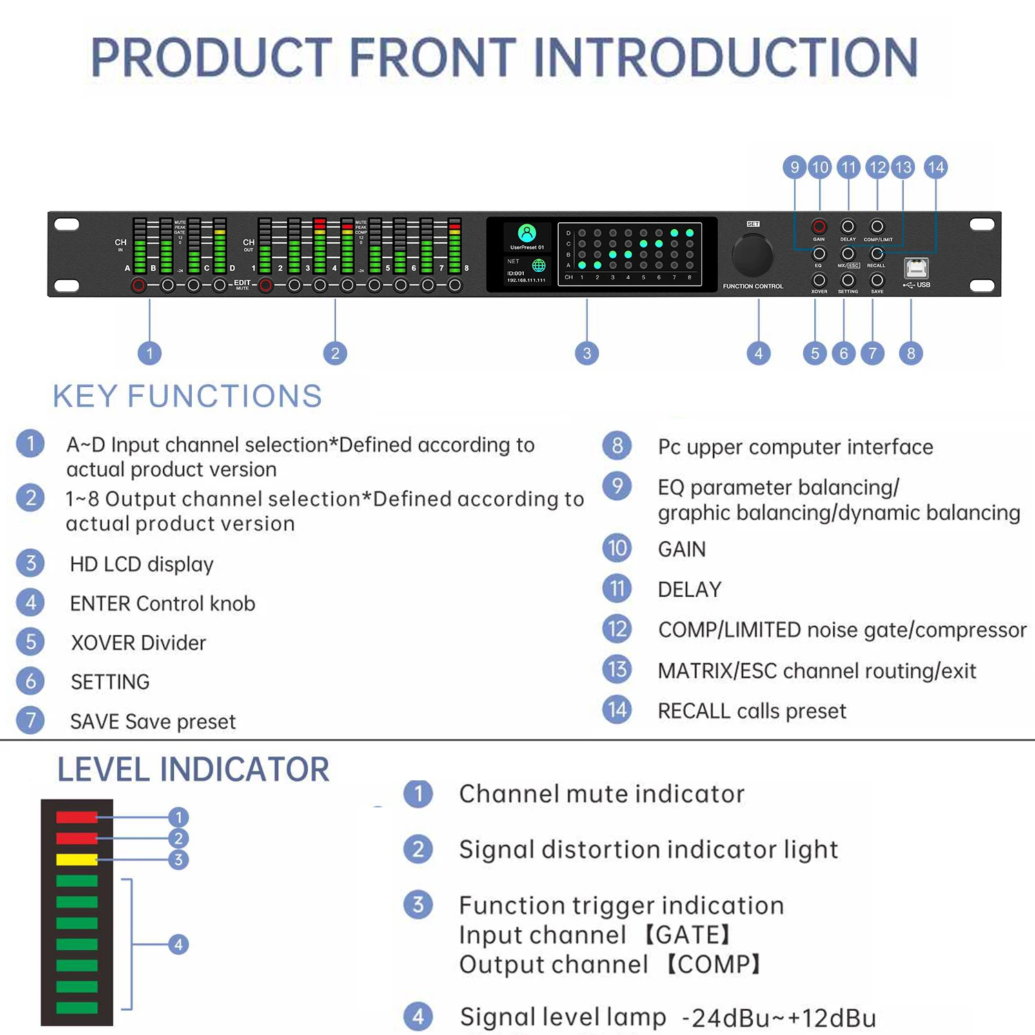 Drive Rack Dual Core DSP DP48 Professional Digital Audio Sound Processor 4In 8Out Pro Speaker Management System 32 Effect Backup