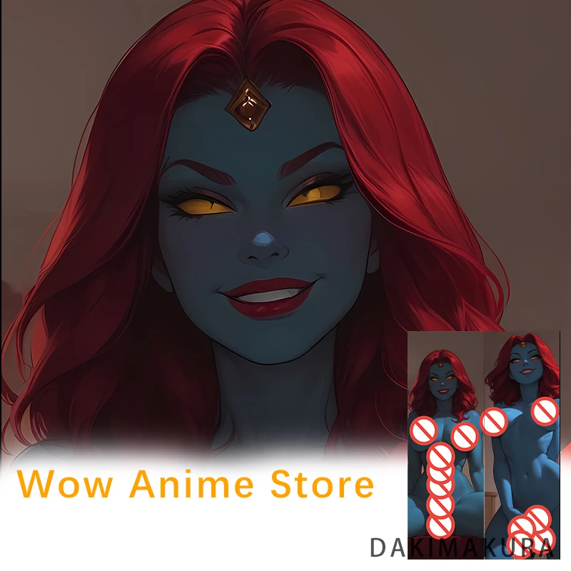 غطاء وسادة مطبوع على الوجهين من Mystique Futa Dakimakura، وسادة للجسم بالحجم الطبيعي #2