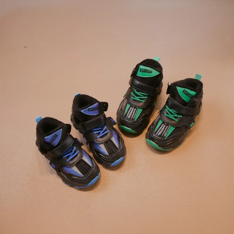 

Kids Sneakers Winter Warm Cotton Shoes for Children Casual Sports Shoes Comfortable Plush Lining Shoes 2025 New