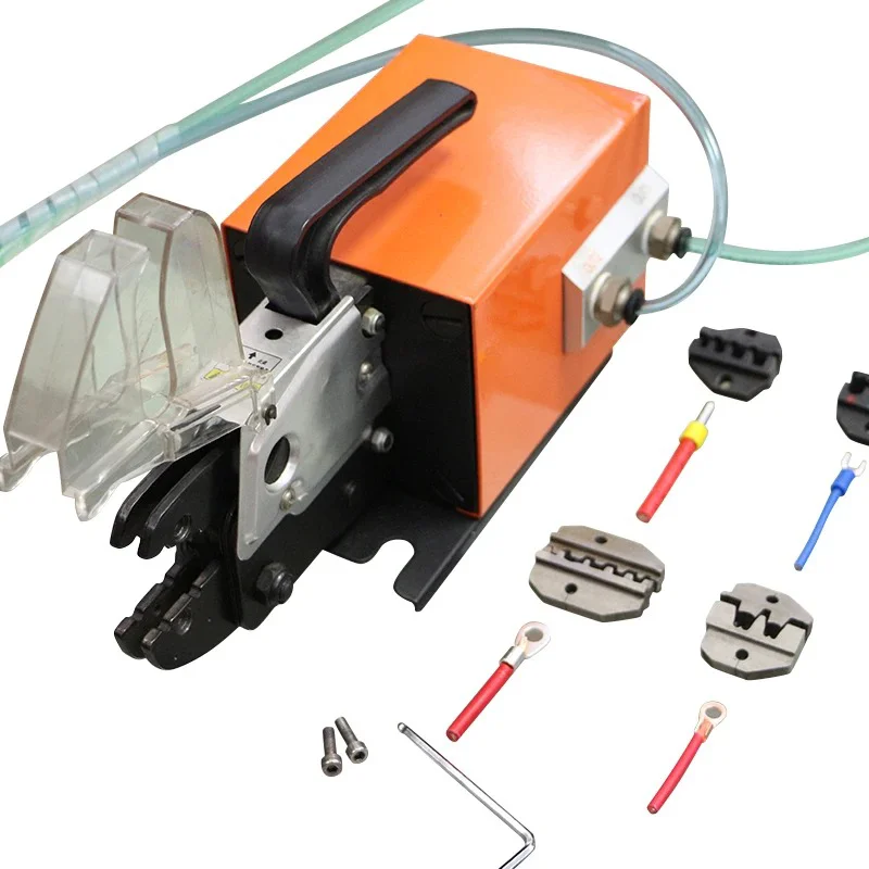1.3T Pneumatic Terminal Crimping Machine, Multi-Function Crimper Plier with Interchangeable Die Sets for Various Terminals