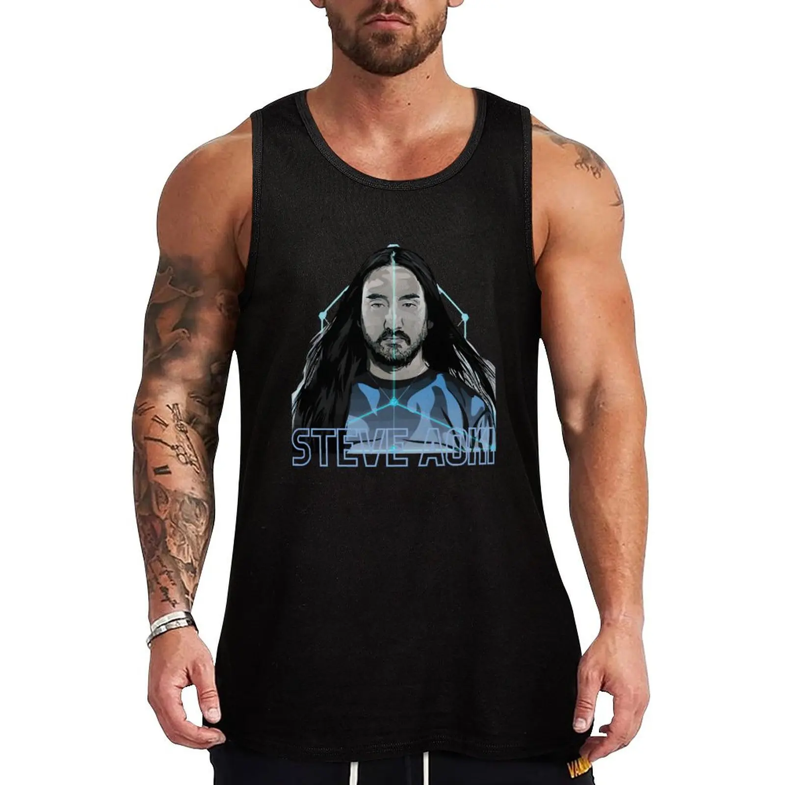 electro - steve aoki electro house music dj Tank Top summer Men's tops gym t shirt men gym for men