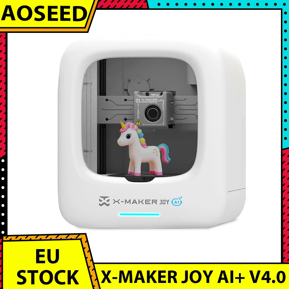 AOSEED X-MAKER JOY AI+ V4.0 3D-printer voor kinderen, volledig ingesloten 120×120×120mm 260 ℃   Nozzle 300mm/s printsnelheid, wifi & app-bediening - afbeelding 1