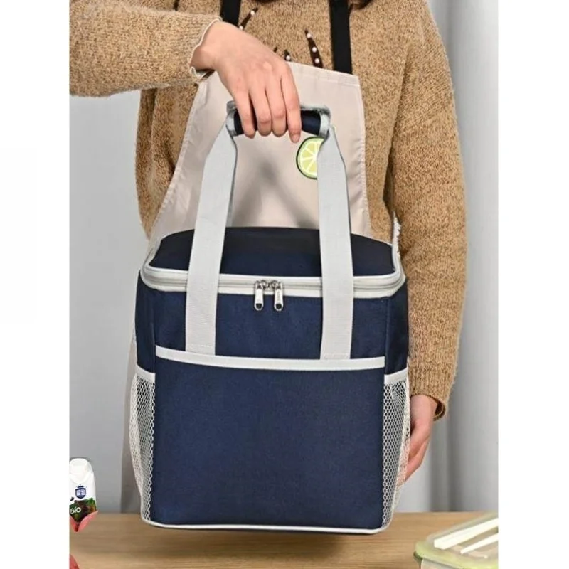 厚手アルミ箔ランチバッグ-大型-手持ち式-保温バッグ-学生・会社員向け-ページデンブランド