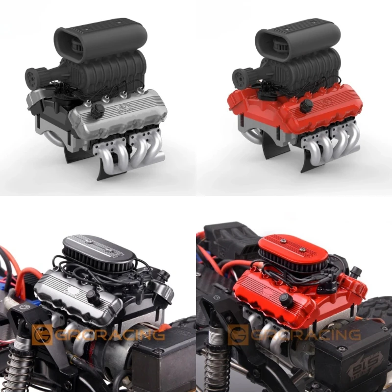 

1set Simulation V8 Hood Fan Radiator F76B Motor Radiator for 1/10 RC Crawler Car Traxxas TRX4 Defender TRX6 AXIAL SCX10 II Parts