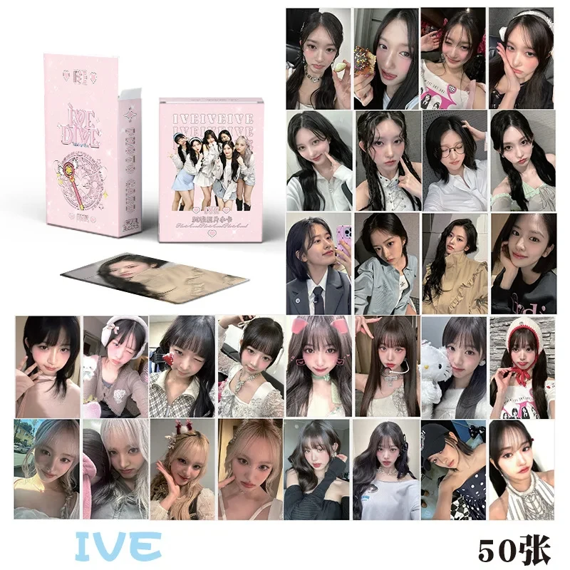 50Pcs/Set Girl Idol New Album Series Printed Photocards Yujin Gaeul Wonyoung LIZ Rei Leeseo Lomo Card Fans Collection Gifts