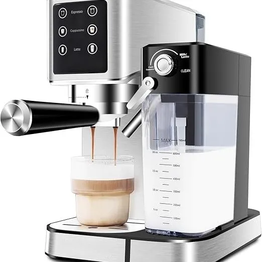 Semi-automatic household small high pressure extraction espresso machine concentrated steam with milk box