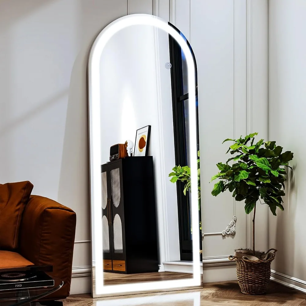 LED-beleuchteter bodenstehender Ganzkörperspiegel, hängende Wandhalterung mit Ständer, Ganzkörper-Schminkspiegel für Zuhause