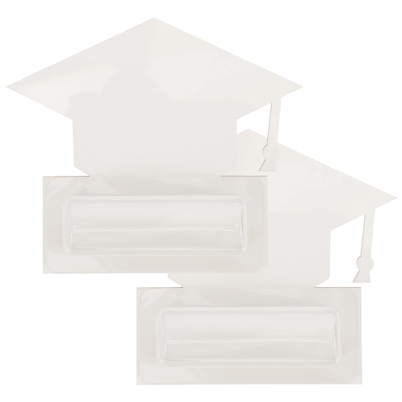 

2 Pcs Doctor's Hat Gift Card Cards Blank Plain White Sublimation Note Graduation Items Greeting Blanks Money