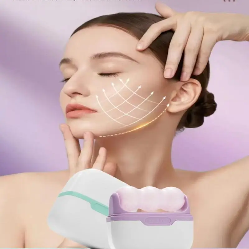 

2-in-1 Cold Compress Device with Dual-Headed Roller Multi-Functional Massager for Edema Relief and Cooling Therapy