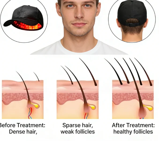 

Лазерная шапка C96 для роста волос, против выпадения волос, 650 нм, красный свет, терапия для восстановления волос