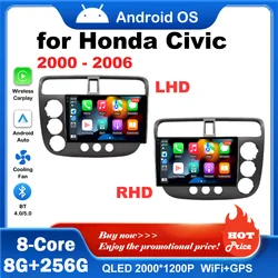 DSP Stereo Carplay GPS Navi Split Screen for Honda Civic 2000 - 2006 Android Intelligent System Car Radio Multimedia Player WiFi