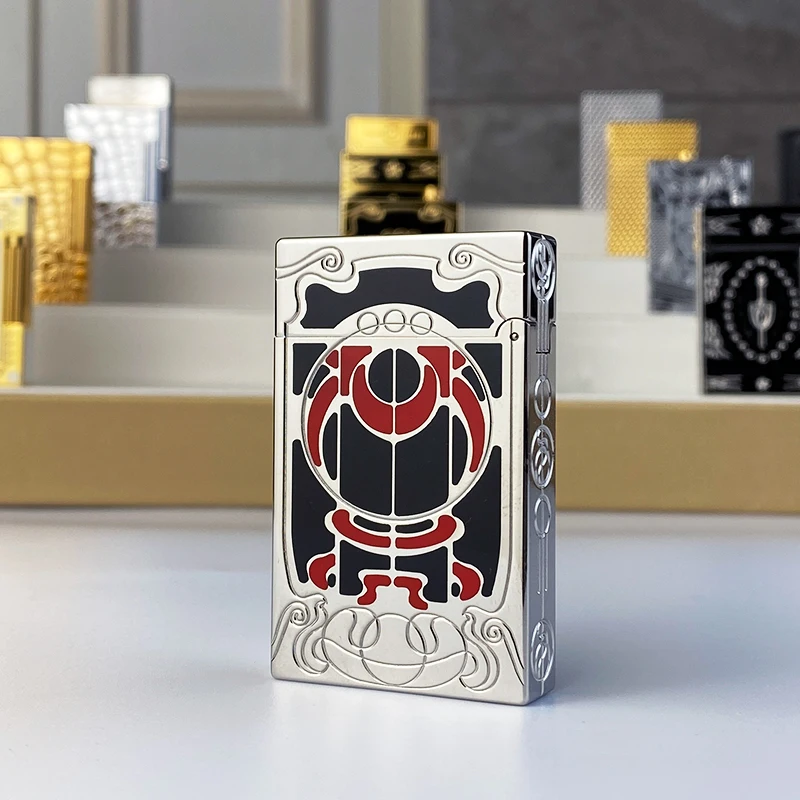 New vintage Lighter Bright Sound brass shell windproof gas lighter for cigarette men's gift